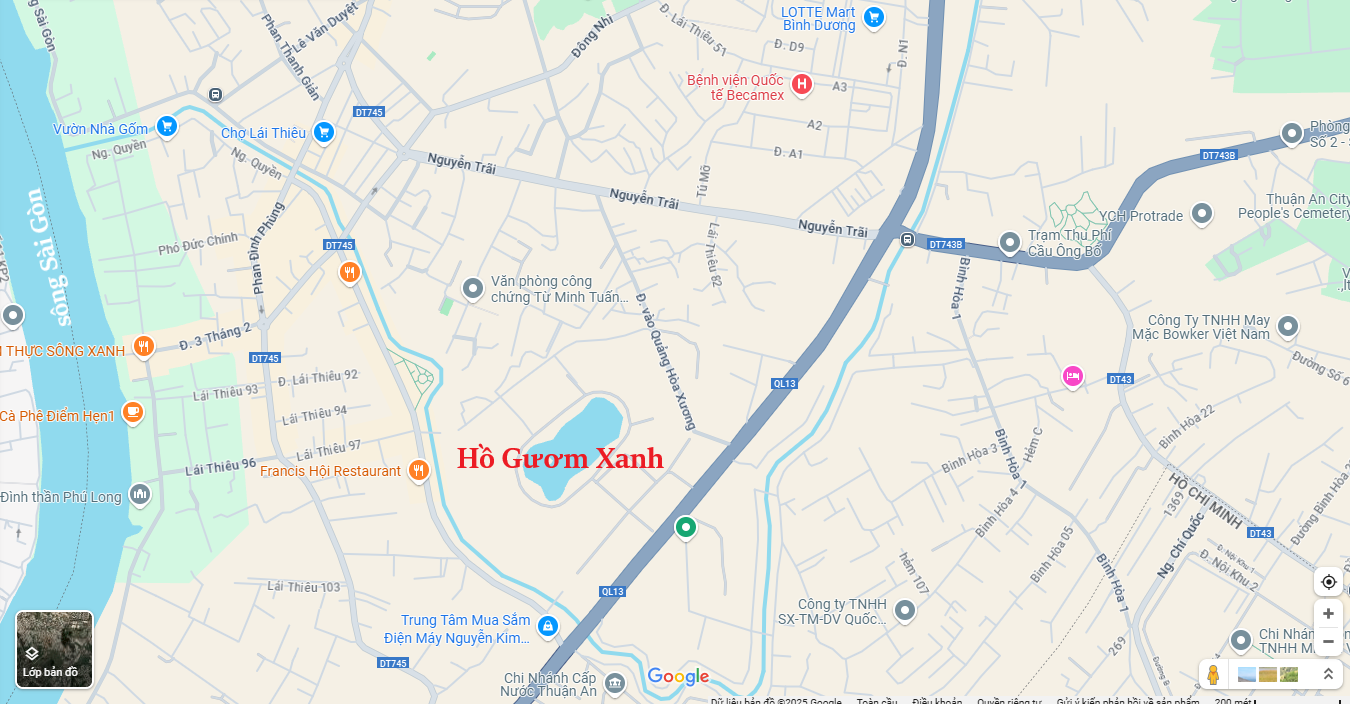 vị trí hồ gươm xanh